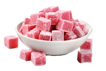 Turkish delight on white background