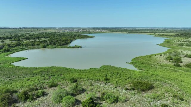 drone video of lake in midlothian