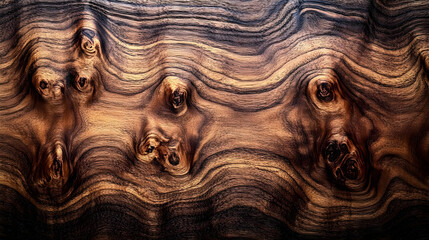 Naklejka premium Abstract Wooden Texture with Wavy Grain Pattern and Knots