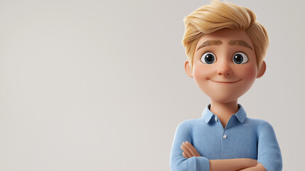 3d realistic man on white background, concept male character