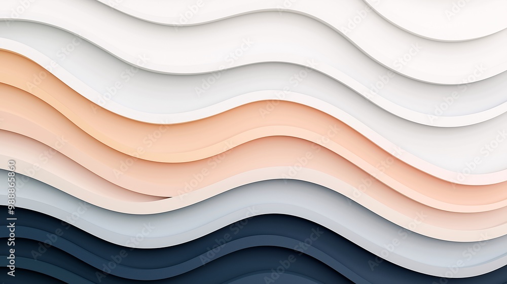 Poster soft waves of colorful layers abstract background