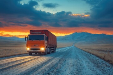 Journey Through Serenity: A Truck's Adventure on the Countryside Road