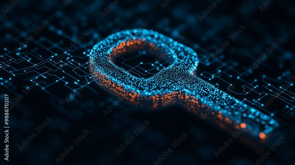 Poster digital search icon with data background
