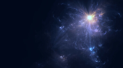 energievoll hell strahlender Stern im Universum, Weltall, Galaxie, funkeln, Sonne, Glühen,...