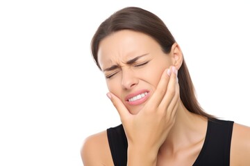 Fototapeta premium Woman experiencing severe toothache