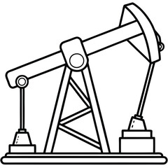 Oil pump vector line art