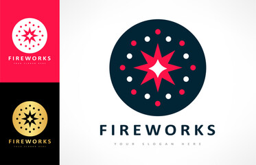 fireworks and stars logo vector design