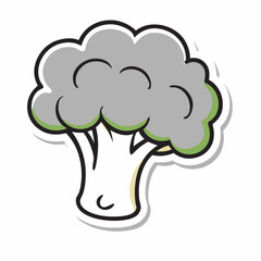 Sticker design with a broccoli (3)