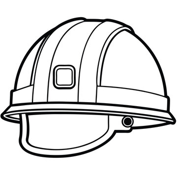 black and white hard hat side view clip art preview