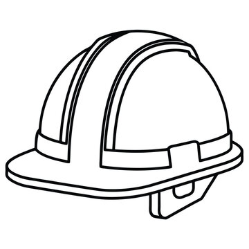 recommend clip art: Safety helmet vector silhouette line art