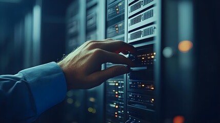 IT Professional Adjusts Server Connections