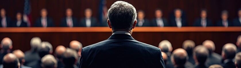 Fototapeta premium Engaging Public Speaking Scene at Conference or Event