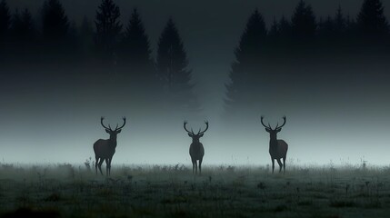 Naklejka premium deers in the forest