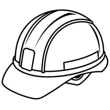 recommend clip art: Safety helmet vector silhouette line art