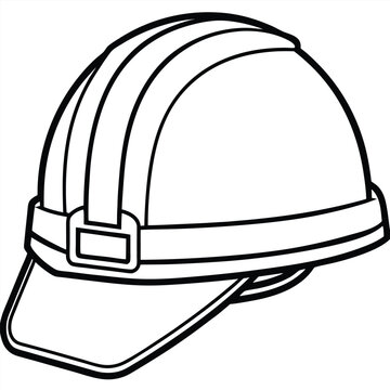 recommend clip art: Safety helmet vector silhouette line art