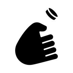 Soccer hand glyph icon