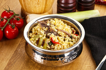 Bulgur with lamb and vegetables