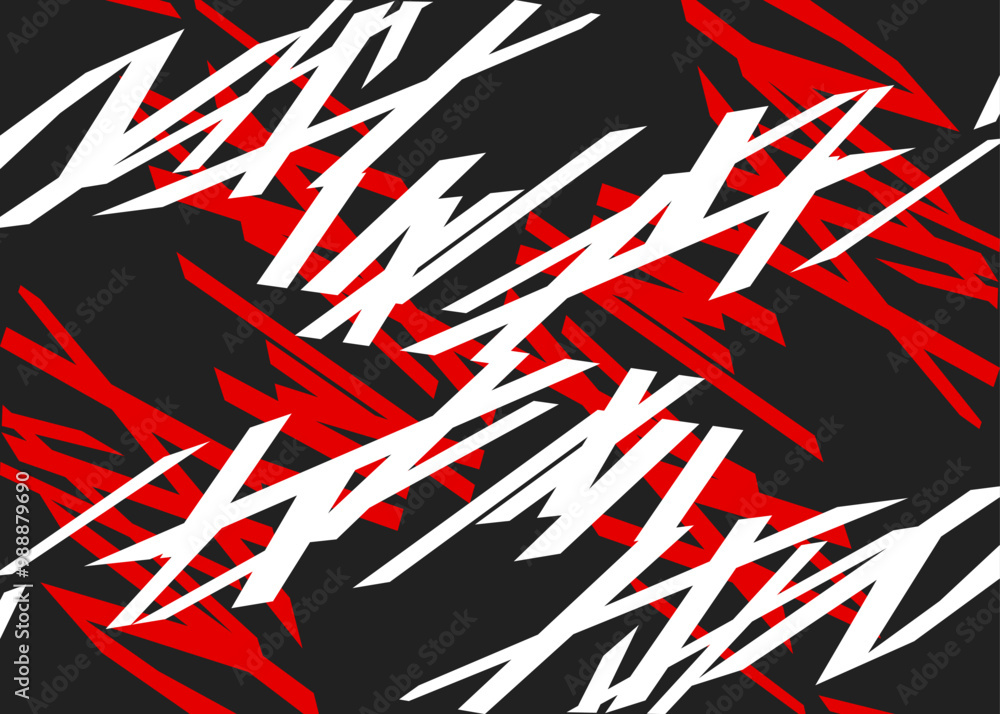 Poster Abstract background with random zigzag stripes pattern