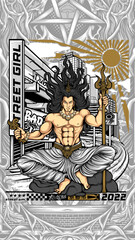 Obraz premium krishna sit on the rock