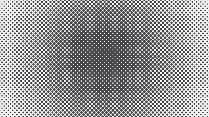 Black and White Dots background, Halftone effect. Radial Gradient