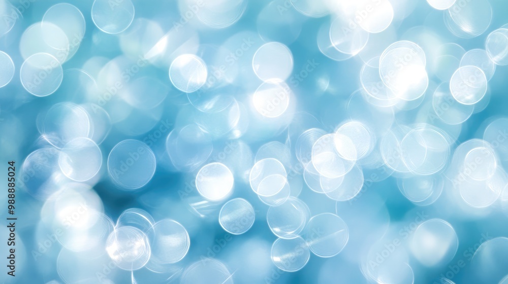 Poster soft light blue abstract background featuring enchanting round bokeh perfect for presentations