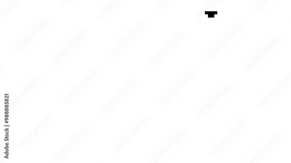 Poster black and white pixel square transition animation for video editing concept