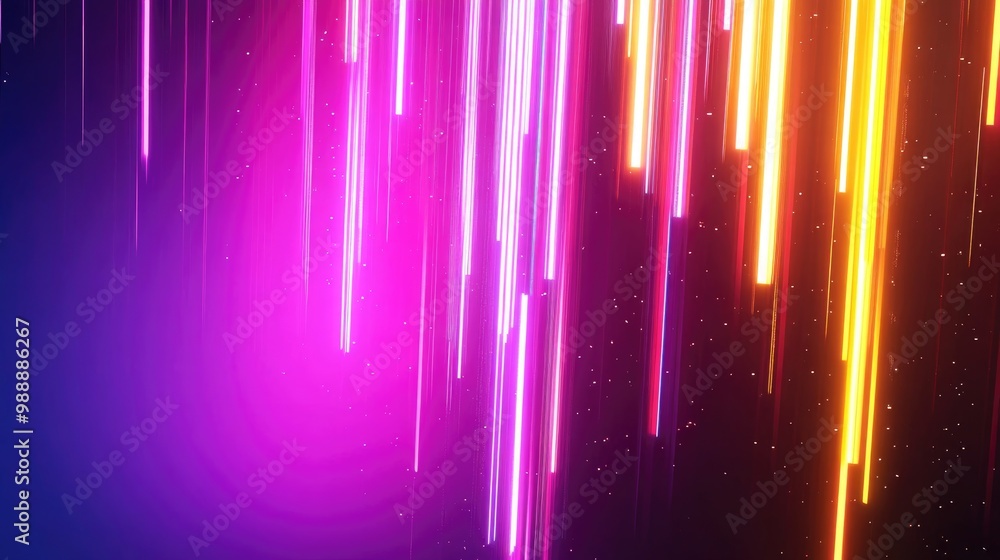 Poster illuminated neon motion design backdrop abstract key visual for business presentation templates