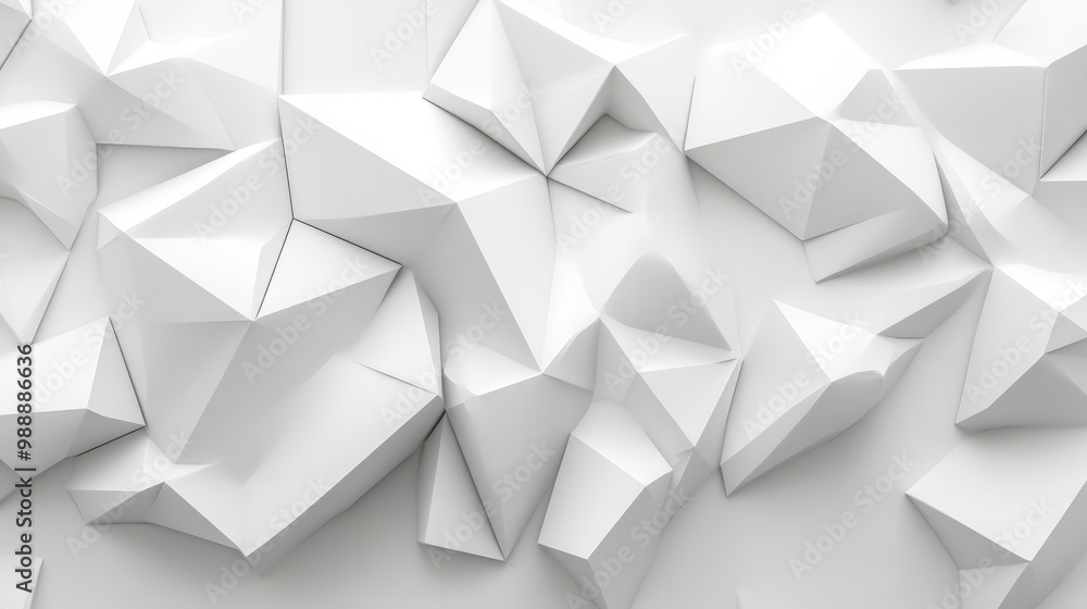 Poster white geometric textured background in 3d render
