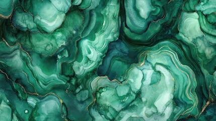 Obraz premium Watercolor stain pattern mimicking malachite stone Ideal for banners postcards and book illustrations Crafted using various artistic tools