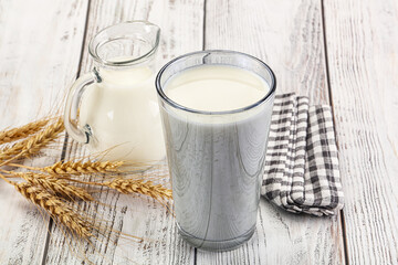 Organic milk in the glass