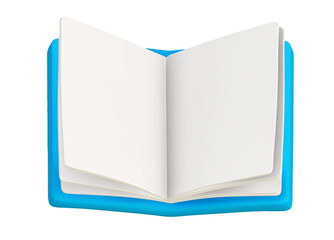 Open book 3d isolated on png transparent background.