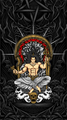 krishna sit on the rock