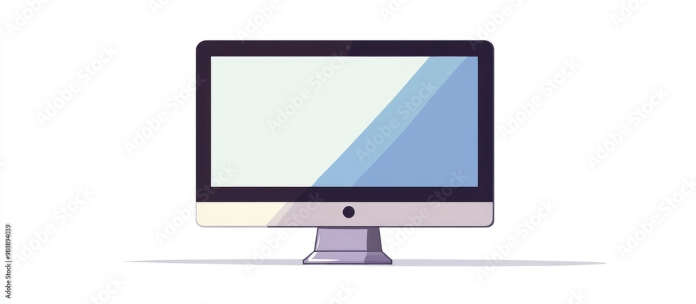Poster isolated computer monitor on a white background