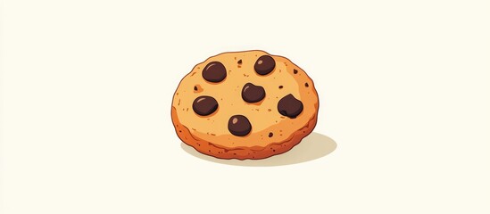 Fototapeta premium Flat color illustration of a cartoon cookie