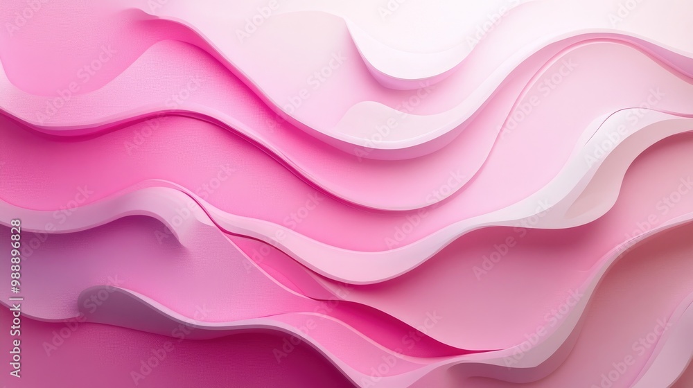Poster beautiful pink gradient with dynamic wave patterns, adding a fresh and vibrant touch to eco-friendly