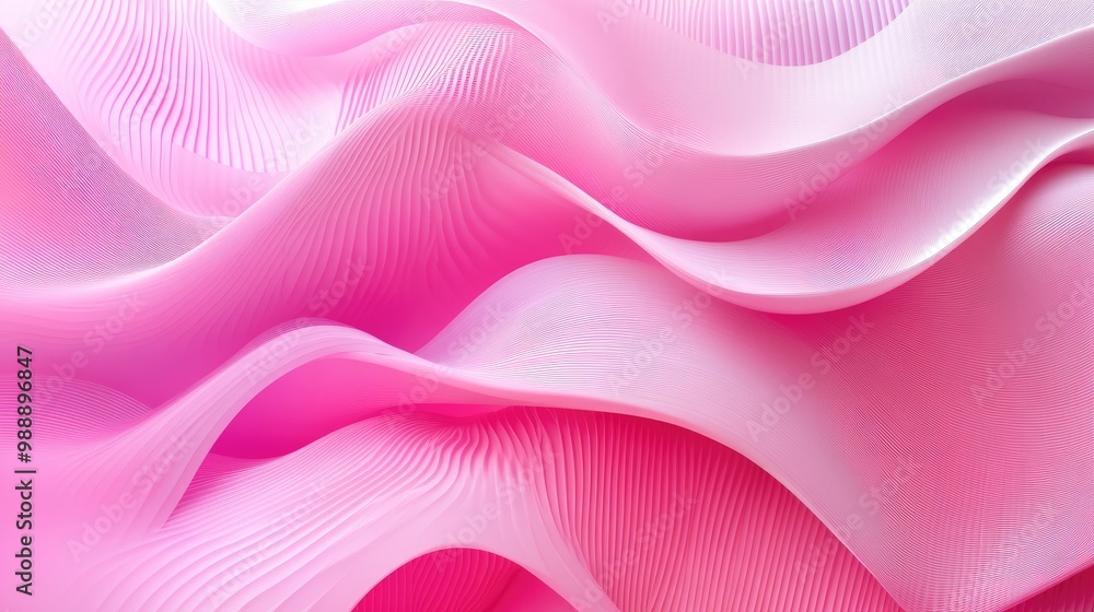 Poster beautiful pink gradient with dynamic wave patterns, adding a fresh and vibrant touch to eco-friendly