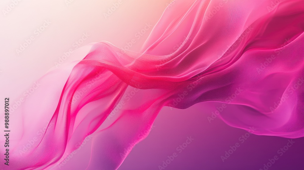 Poster dynamic pink abstract gradient with fluid wave patterns, ideal for eco-friendly designs, adding a fr