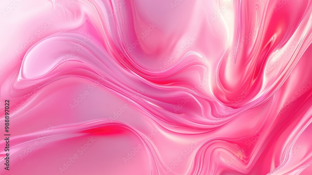 Poster dynamic pink abstract gradient with fluid wave patterns, ideal for eco-friendly designs, adding a fr