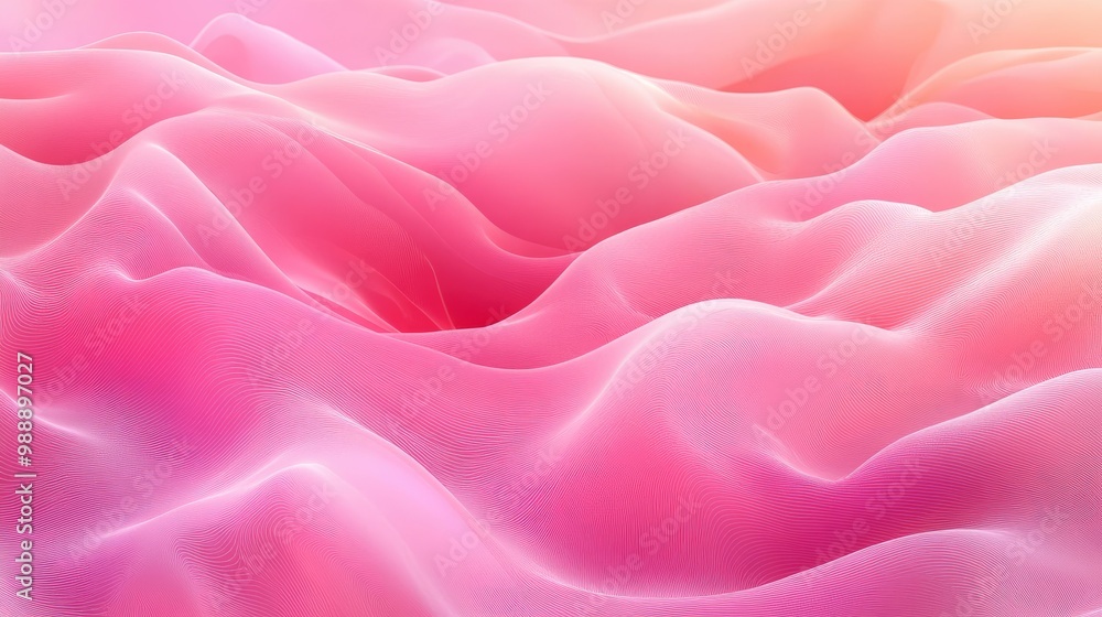 Poster dynamic pink gradient background with fluid waves, adding a refreshing and vibrant touch to your eco
