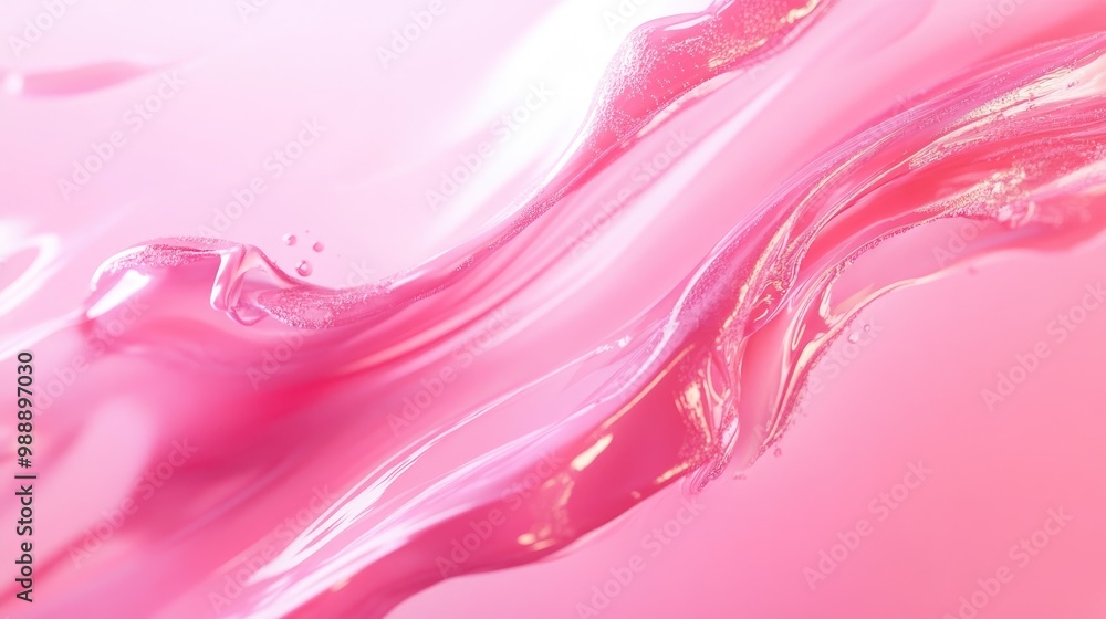 Poster dynamic pink abstract gradient with fluid wave patterns, ideal for eco-friendly designs, adding a fr
