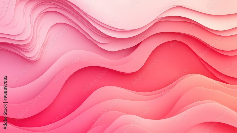 Poster dynamic pink gradient with abstract wave patterns, ideal for creating a vibrant and fresh look in ec