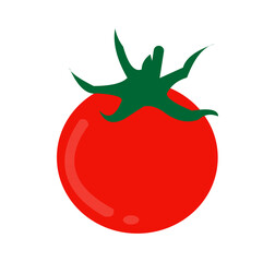 Fresh whole red tomatoes with green stems