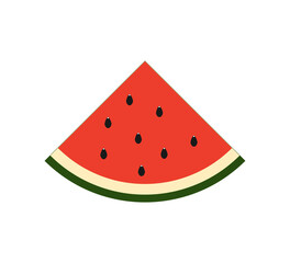 watermelon slice with seeds isolated on white and transparent