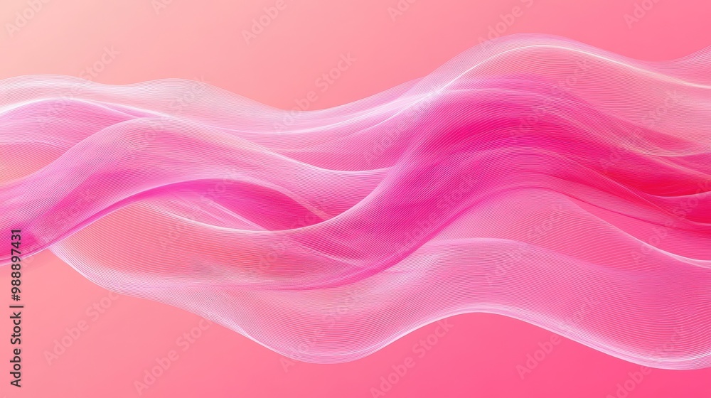 Poster vibrant pink gradient background with flowing wave patterns, perfect for eco-friendly projects, addi