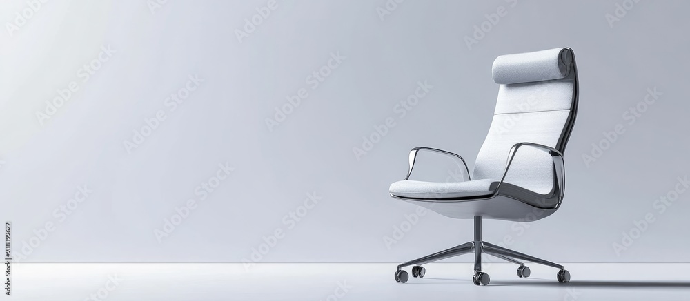 Poster modern office chair in side view showcasing sleek design isolated on a white background with 3d rend