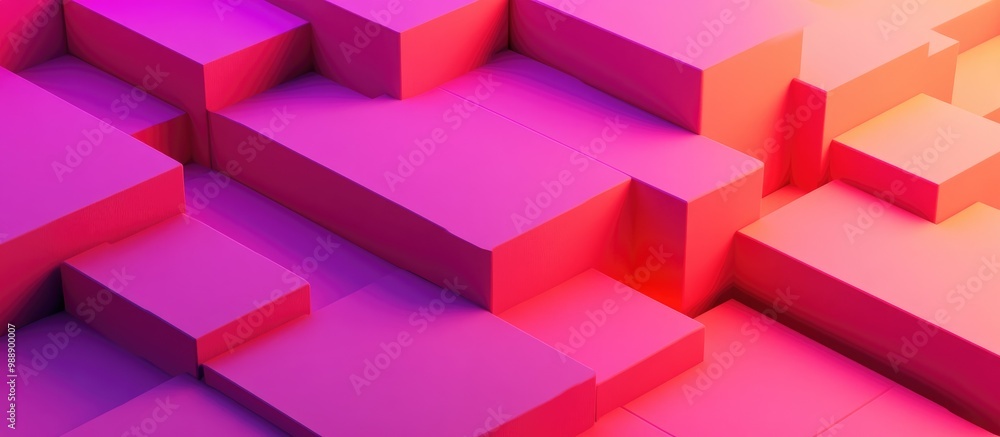 Poster vibrant magenta and neon pink 3d render showcasing a minimalistic modern flat lay product display fe