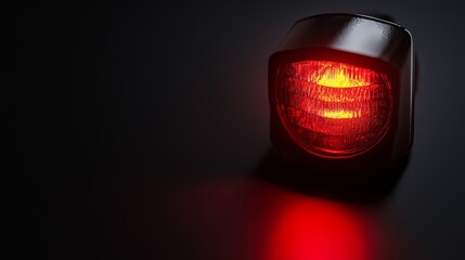 High-Quality Image of a Red Alert Light on Dark Canvas