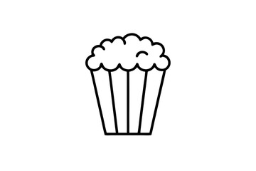 pop corn silhouette vector icon, white background