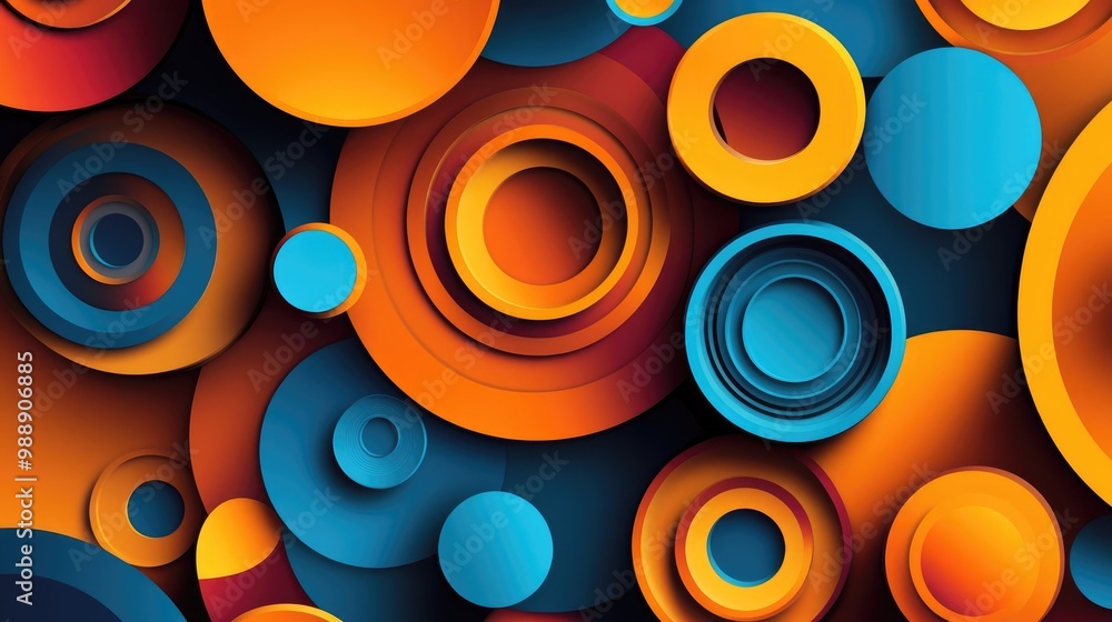 Poster flat abstract background featuring circular shapes