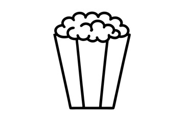pop corn silhouette vector icon, white background